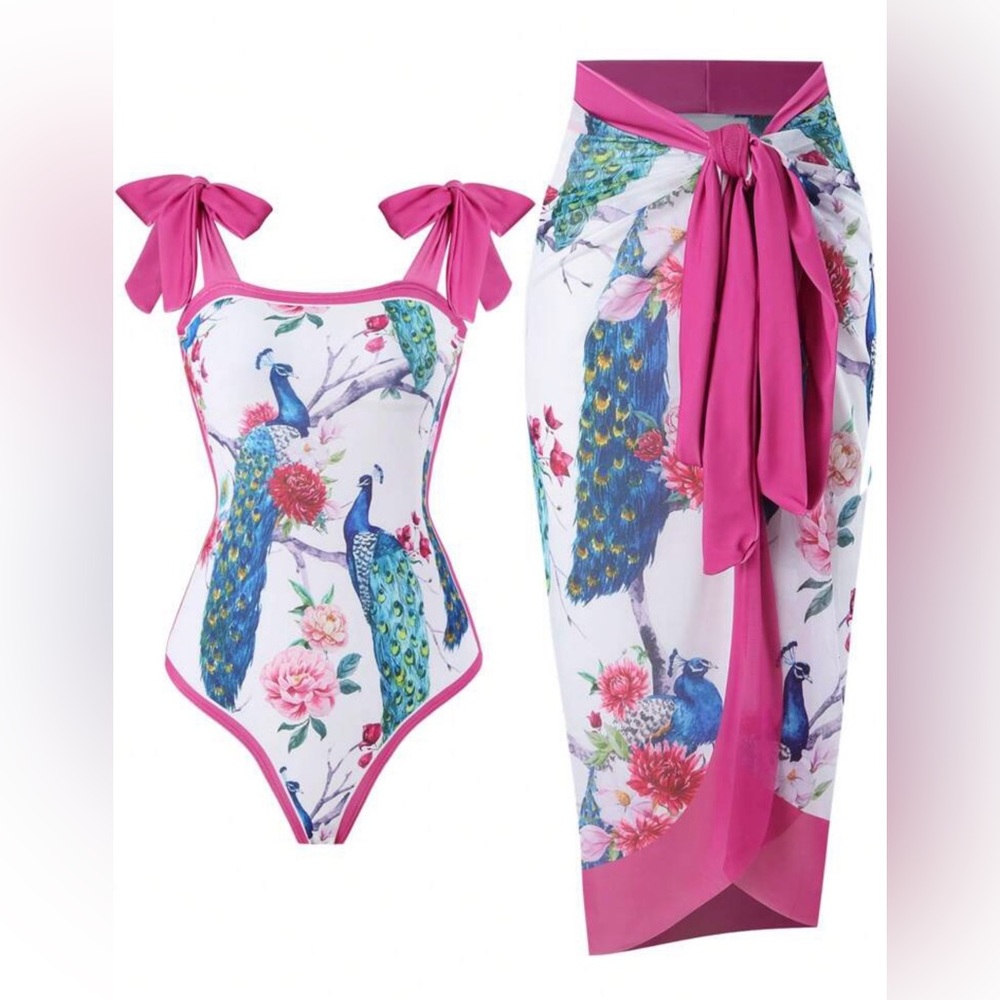 Mesh Cover-up + One-piece Swimsuit. Beautiful set 💕💕